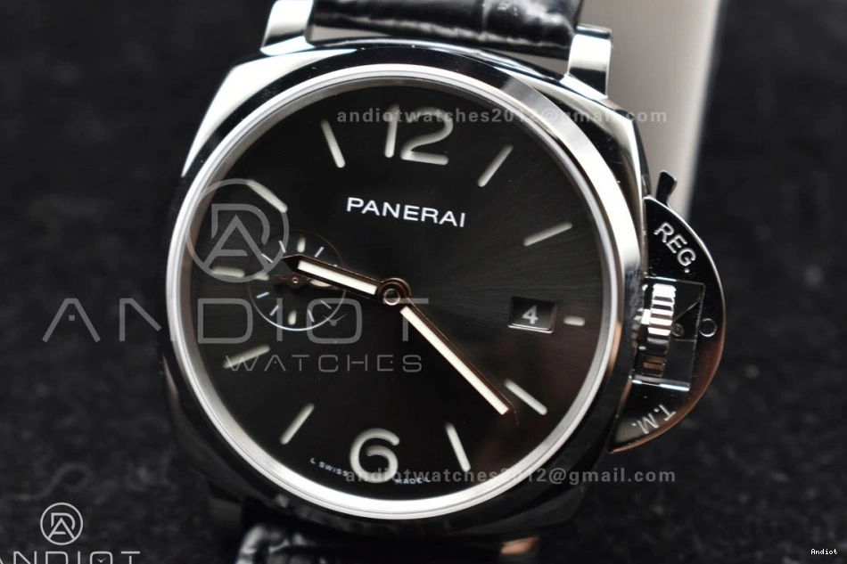 VSF Gray PAM1250 Leather Best Edition Strap Dial Black Due Luminor on 42mm P900 0312